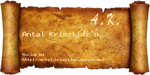Antal Krisztián névjegykártya